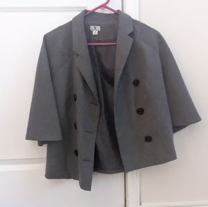 Grey cape style blazer